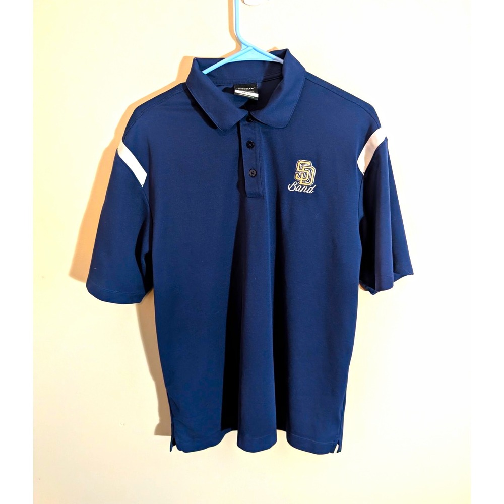 Nike Golf Dri-FIT Mens M Blue Polo San Diego State SDSU Band Short Sleeve Shirt